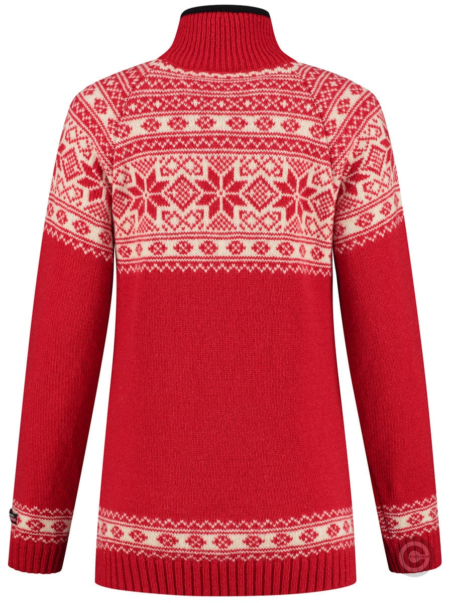 Norwegian women's sweater in Setesdals design, redNorfinde