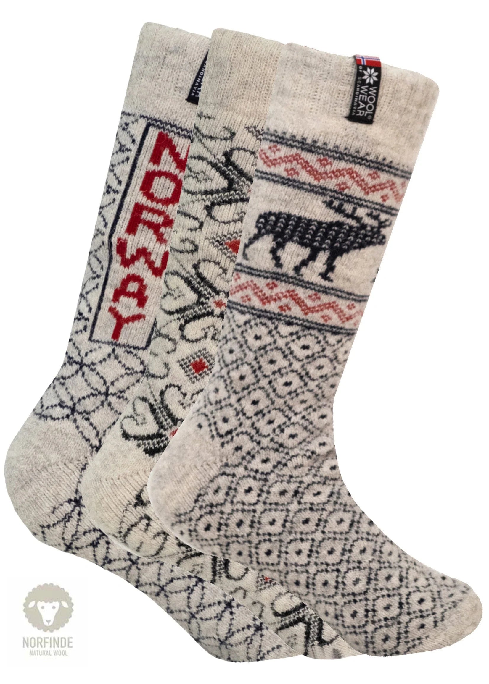 Norfinde Norwegian wool socks, 3-pack