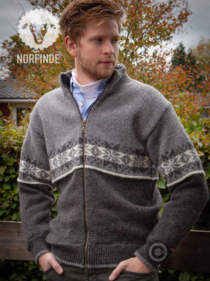 Norfinde Scandinavian cardigan windstopper in 100% pure wool