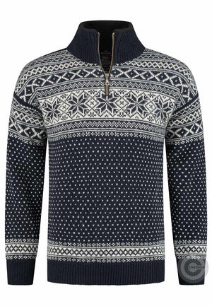 Norfinde Sweater made of 100% pure new Norwegian wool, darkblue