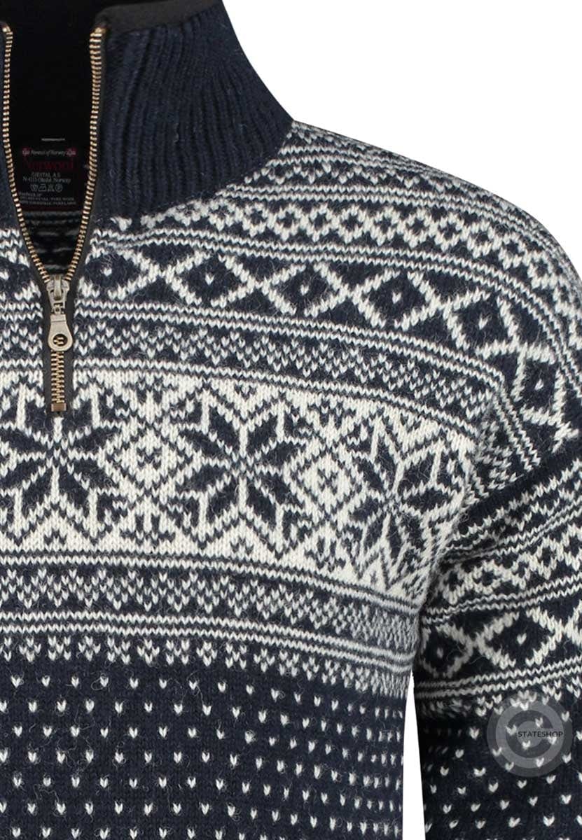 Norfinde Sweater made of 100% pure new Norwegian wool, darkblue