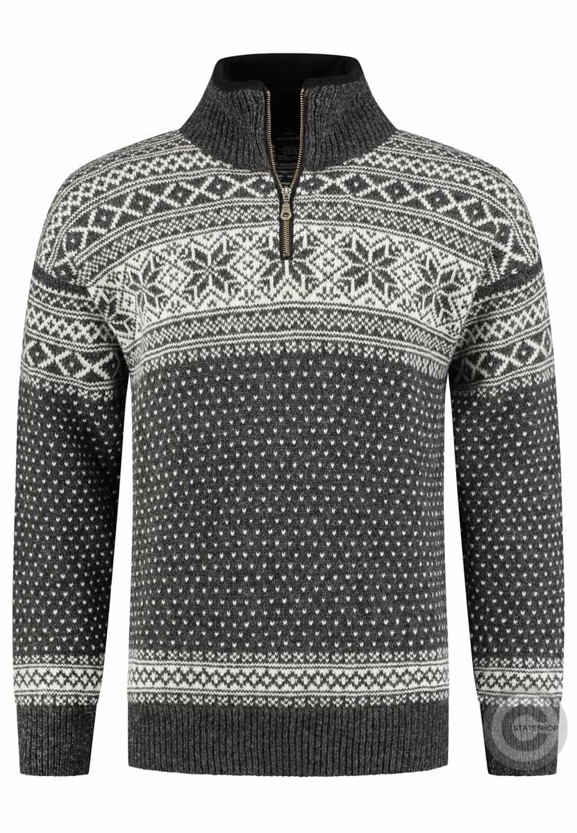 Baleinwalvis buste Verdeelstuk Norfinde Sweater made of 100% pure new Norwegian wool, Grey - Stateshop  Fashion