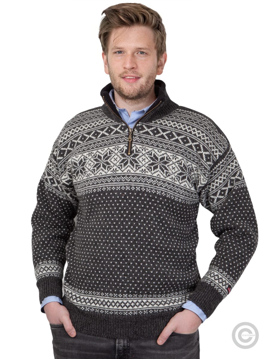 Norfinde Sweater made of 100% pure new Norwegian wool, Grey