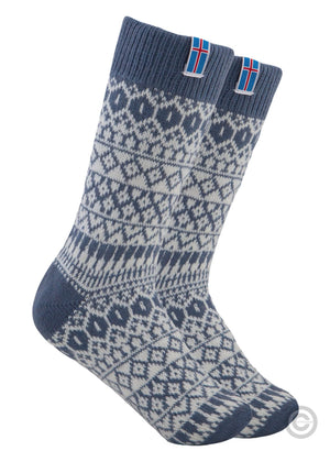 Norfinde Wool socks with a small woven Åland flag, 3-Pack