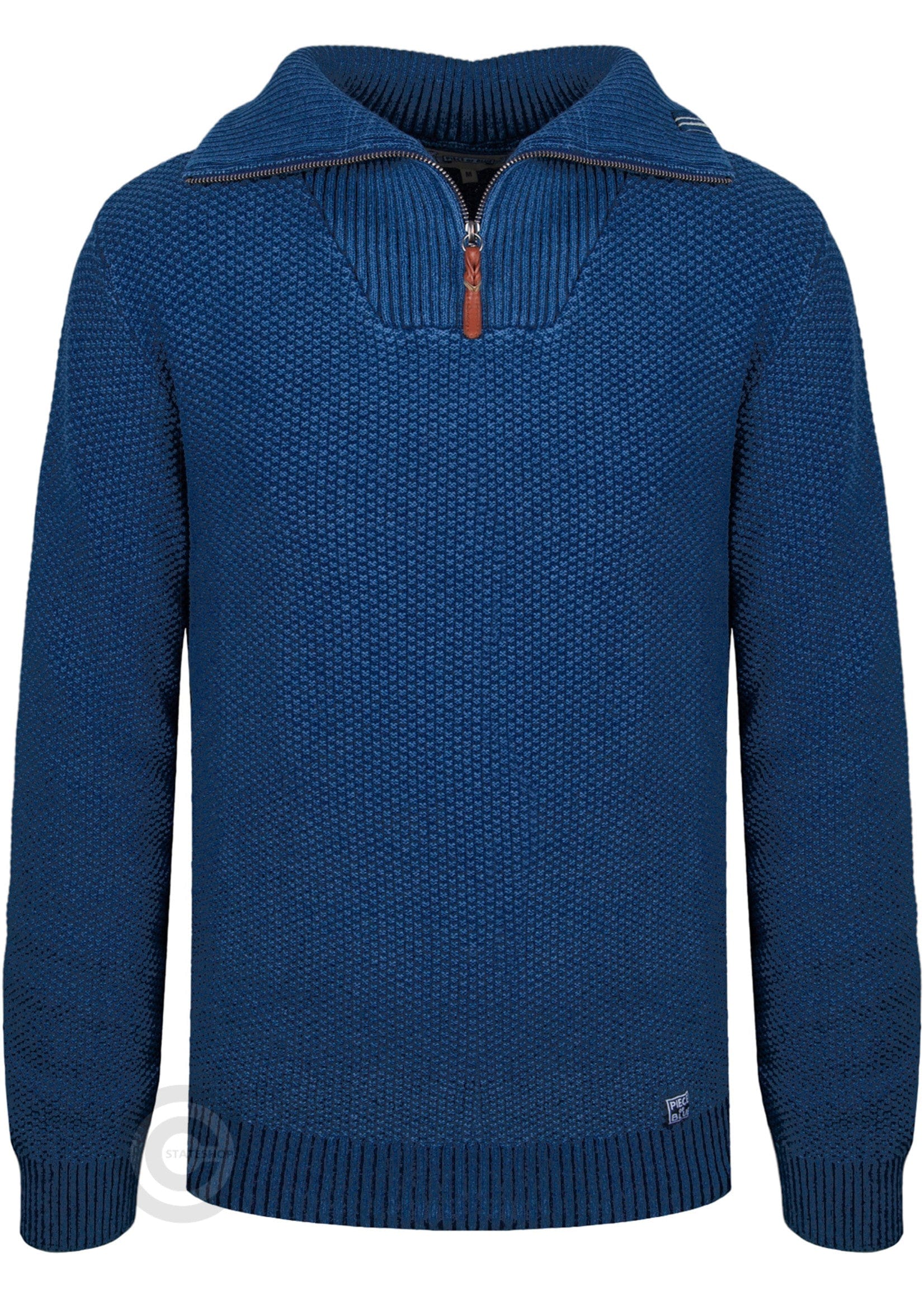 Norfinde Zip-up sweater dark indigo blue style