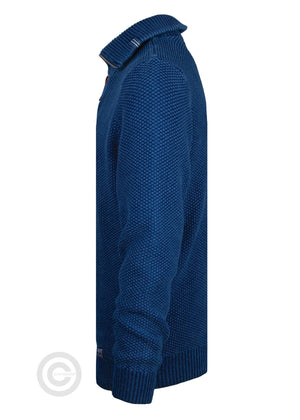 Norfinde Zip-up sweater dark indigo blue style