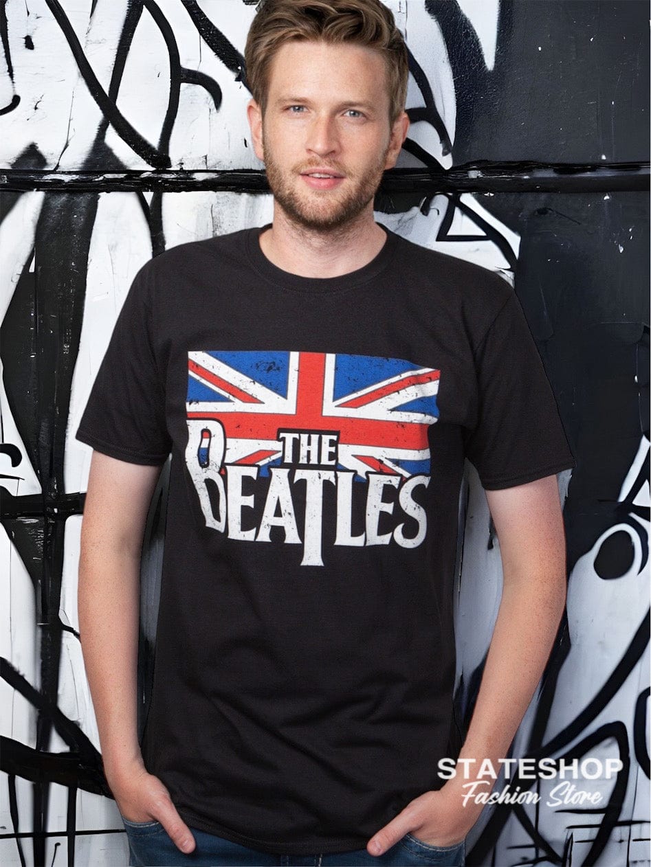 RockstarzT-shirt Beatles "Vintage Flag" Black