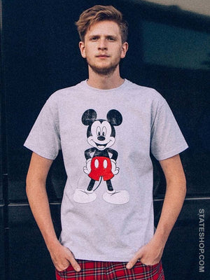 Rockstarz T-shirt Mickey Mouse "Pose" Grijs