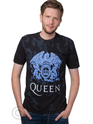 RockstarzT-shirt Queen "Blue Crest" Dip Dye, Black