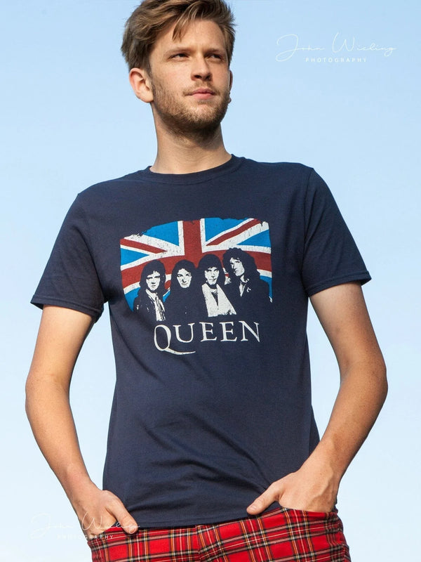 Queen Ladies Burn Out T-Shirt: Vintage Union Jack by Queen