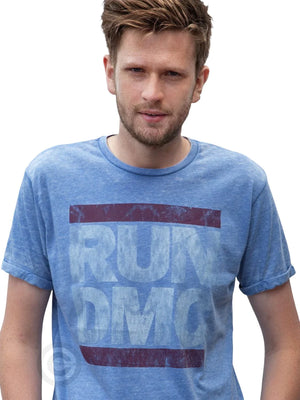 Rockstarz T-shirt Run DMC "Burned out Logo" Blue