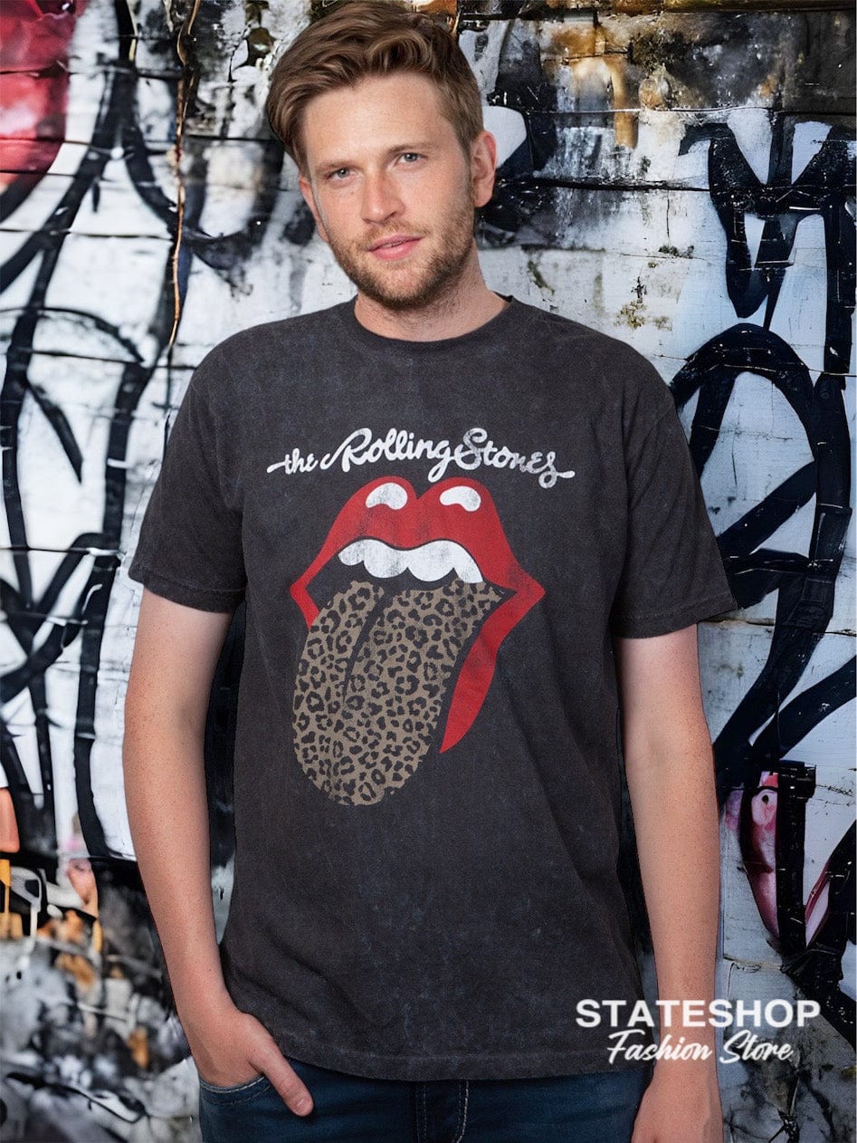 RockstarzT-Shirt The Rolling Stones "Leopard Tongue" Dark gray