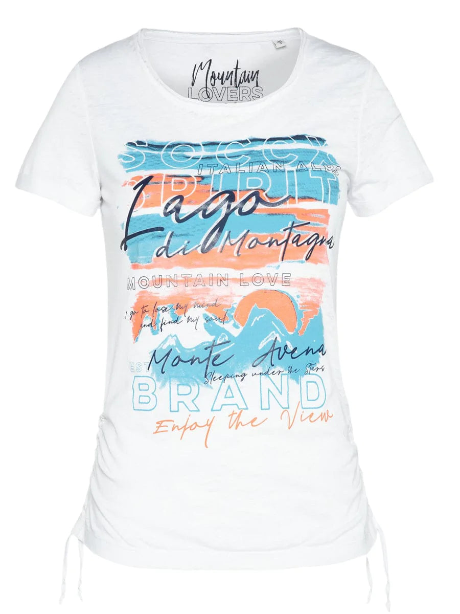Soccx T-Shirt mit Aufdruck und Seitenrüschen - Stateshop Fashion