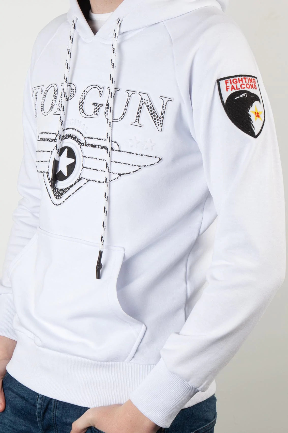 Top GunHoodie sweatshirt "Defend", white