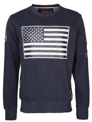 Top GunSweatshirt round neck "US Flag" darkblue