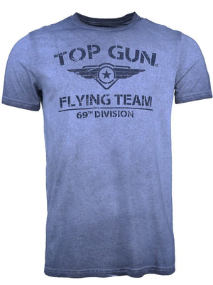Top Gun T-shirt, round neck made of cotton "Flying Team" Blue