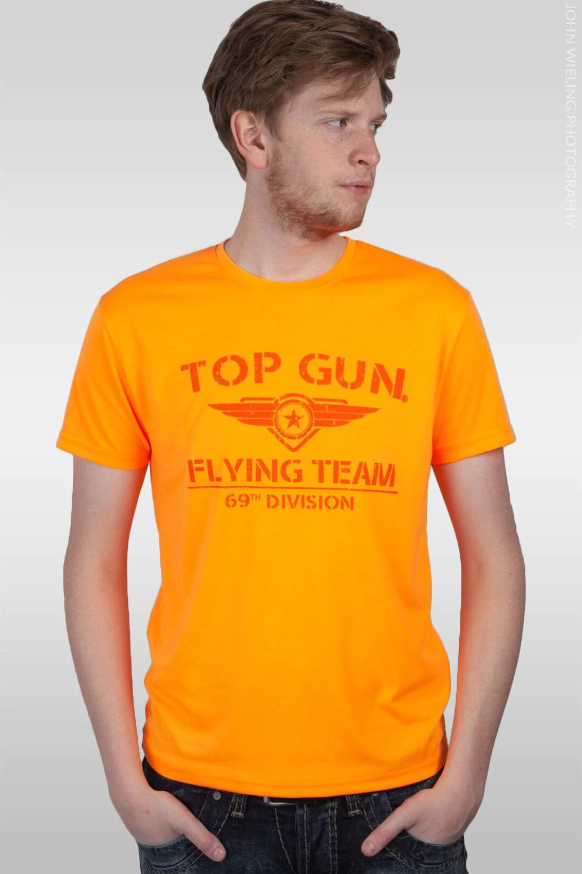 Vervuild Wijde selectie Biscuit Top Gun ® T-shirt "Shining" neon oranje - Stateshop Fashion